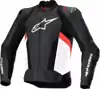 Kožená bunda ALPINESTARS Missile V3 Airflow čierno bielo červená fluo  