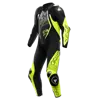 Kožená kombinéza DAINESE Audax D-zip 1-dielna perforovaná čierno žlto fluo biela