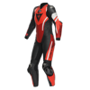 Dámska kožená kombinéza DAINESE Misano 3 D-Air® 1-dielna perforovaná čierno červeno červená fluo 