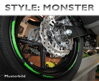 HS ˝MONSTER STYLE˝ kawasaki zelený pásik 7mm