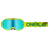 Okuliare ONEAL B-10 Solid žlté fluo s modrým zrkadlovým sklíčkom