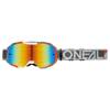 Okuliare ONEAL B-10 Duplex bielo sivo oranžové s červeným zrkadlovým sklíčkom