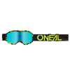 Okuliare ONEAL B-10 Attack čierno žlté fluo s modrým zrkadlovým sklíčkom detské 