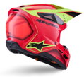 Prilba ALPINESTARS S-M3 Fray červeno žlto fluo čierna lesklá