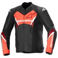 Kožená bunda ALPINESTARS Faster V3 Airflow čierno červená fluo