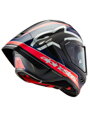 Prilba ALPINESTARS Supertech R10 karbónovo červeno fluo modro biela matná