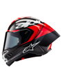 Prilba ALPINESTARS Supertech R10 karbónovo červeno fluo biela