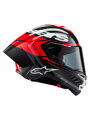 Prilba ALPINESTARS Supertech R10 karbónovo červeno fluo biela