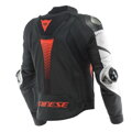 Kožená bunda DAINESE Super Speed 4 perforovaná čierno bielo červená fluo  