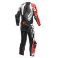 Kožená kombinéza DAINESE Mugello 3 D-Air perforovaná čierno červeno fluo biela