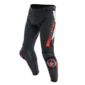 Kožené nohavice DAINESE Super Speed perforované čierno bielo červené fluo