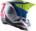 Prilba ALPINESTARS S-M5 Sail čierno modro sivo žltá fluo lesklá 