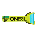 Okuliare ONEAL B-10 Solid žlté fluo s modrým zrkadlovým sklíčkom