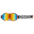 Okuliare ONEAL B-10 Duplex bielo sivo oranžové s červeným zrkadlovým sklíčkom