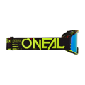 Okuliare ONEAL B-10 Attack čierno žlté fluo s modrým zrkadlovým sklíčkom detské 