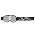 Okuliare ONEAL B-10 Attack čierno biele so strieborným zrkadlovým sklíčkom detské