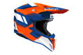 oranzovo modra helma na motokros
