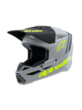 Prilba ALPINESTARS S-M3 Radium čierno sivo žltá matná detská   