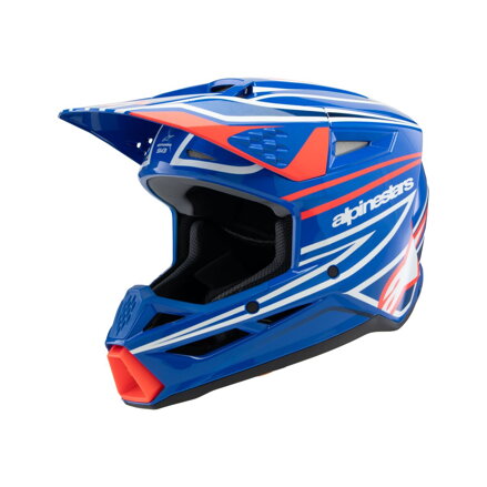 Prilba ALPINESTARS S-M3 Wurx čierno modro červeno biela lesklá detská   
