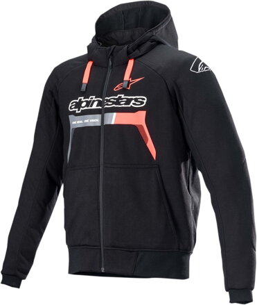 Mikina ALPINESTARS Chrome Ignition čierno červená fluo 