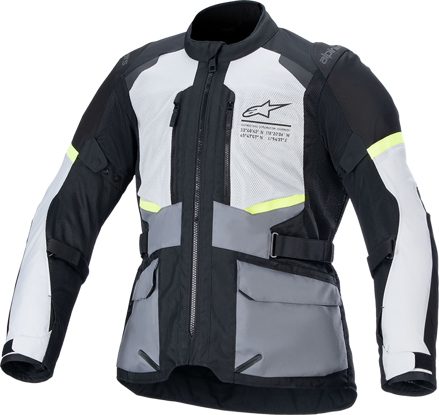 Bunda ALPINESTARS Andes Air Drystar svetlosivo tmavosivo žltá fluo