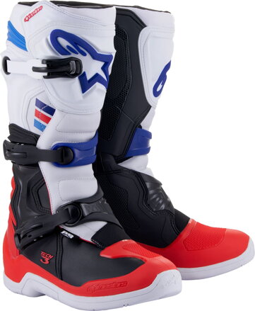 Čižmy ALPINESTARS Tech 3 bielo červeno modré