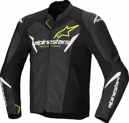 Kožená bunda ALPINESTARS Faster V3 Airflow čierno bielo žltá fluo 