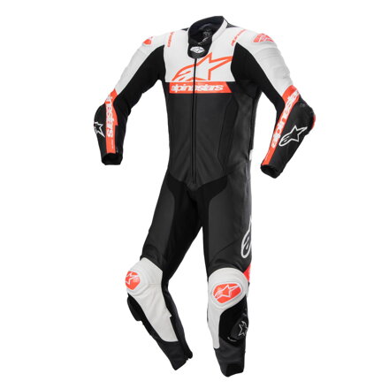 Kombinéza ALPINESTARS Missile 2 Ward čierno bielo červená fluo jednodielna