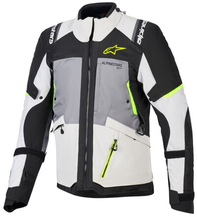 Bunda ALPINESTARS Andes V4 Drystar tmavosivo svetlosivo čierno žltá fluo
