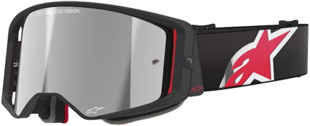Okuliare ALPINESTARS Supertech Corp čierno červené zrkadlové sklíčko strieborné