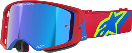 Okuliare ALPINESTARS Supertech Corp červeno modré zrkadlové sklíčko modré