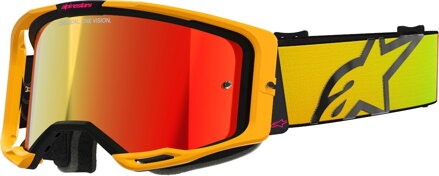 Okuliare ALPINESTARS Vision 8 Corp žlto ružové zrkadlové sklíčko červené