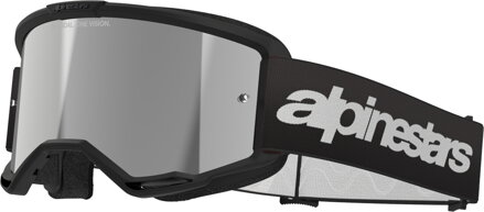 Okuliare ALPINESTARS Vision 3 Wordmark čierne zrkadlové sklíčko strieborné