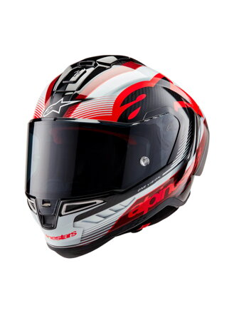 Prilba ALPINESTARS Supertech R10 karbónovo červeno biela