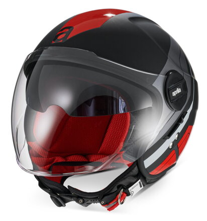 Otvorená prilba APRILIA červeno čierna