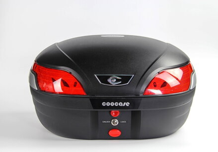 Kufor COOCASE ASTRA LUXURY - 48 litrový - čierny + platňa + LED brzdové svetlo + alarm