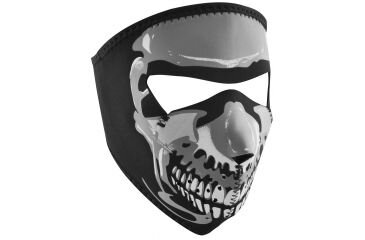 Neoprénová maska ZAN CHROME SKULL malá - Glow in the Dark