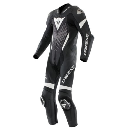 Kožená kombinéza DAINESE Laguna Seca 6 1-dielna perforovaná čierno bielo antracitová