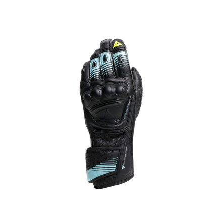 Kožené rukavice DAINESE Fiero Metal čierno tyrkysovo žlté fluo