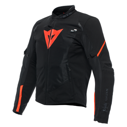 Airbagová ochranná bunda DAINESE Smart Jacket LS Sport čierno červená fluo  