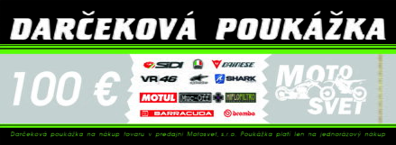 Darčeková poukážka MOTOSVET v hodnote 100€