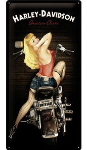 Tabuľka HARLEY DAVIDSON Biker Babe 25 x 50 cm