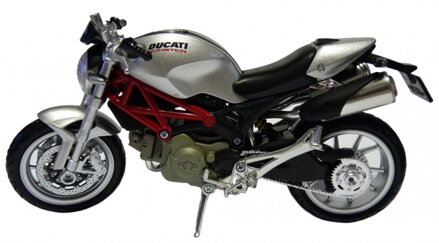 Model DUCATI MONSTER 1100 strieborný 1:12 (44023B)