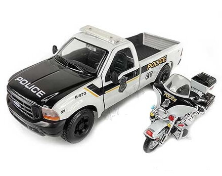 MAISTO Model HARLEY DAVIDSON 1999 Ford F-350 Super Duty Pickup 1:24 2004 FLHTPI ELECTRA GLIDE Police 1:24