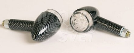 LED smerovky BULLET, carbon, pár