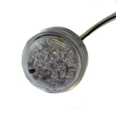 LED kapotážové smerovky DISC, číre sklíčka, pár