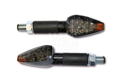 LED smerovky PEAK, carbon, dlhá stopka, pár