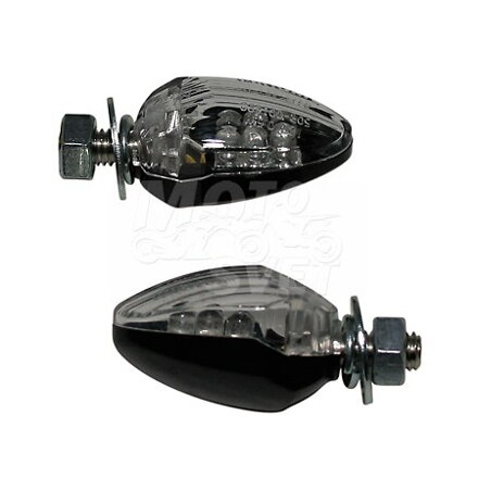 LED smerovky DROP, čierne, číre sklíčko, pár