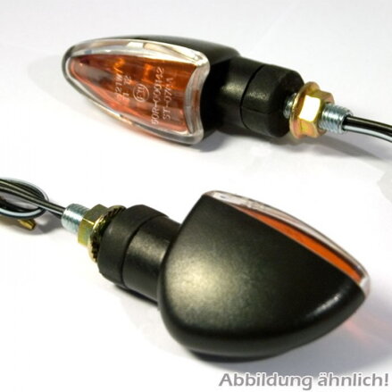 284533 Smerovky ARROW carbon, dlhá stopka, číre sklíčko s jantárovým reflektorom, pár