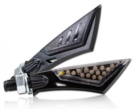 284745 LED smerovky SWORD, čierne, dymové sklíčka, pár